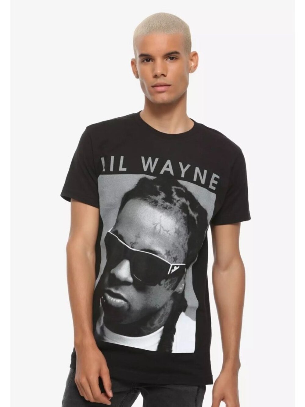 NEW Black and White Lil Wayne Short Sleeve T-Shirt - Size: Large